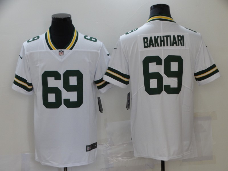 Men's Green Bay Packers David Bakhtiari #69 White Jersey